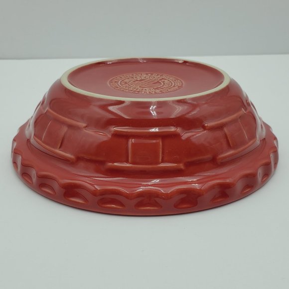 Longaberger Pottery Tomato Red 7" Pie Baking Plate Soup Cereal Serving Bowl - Picture 5 of 5